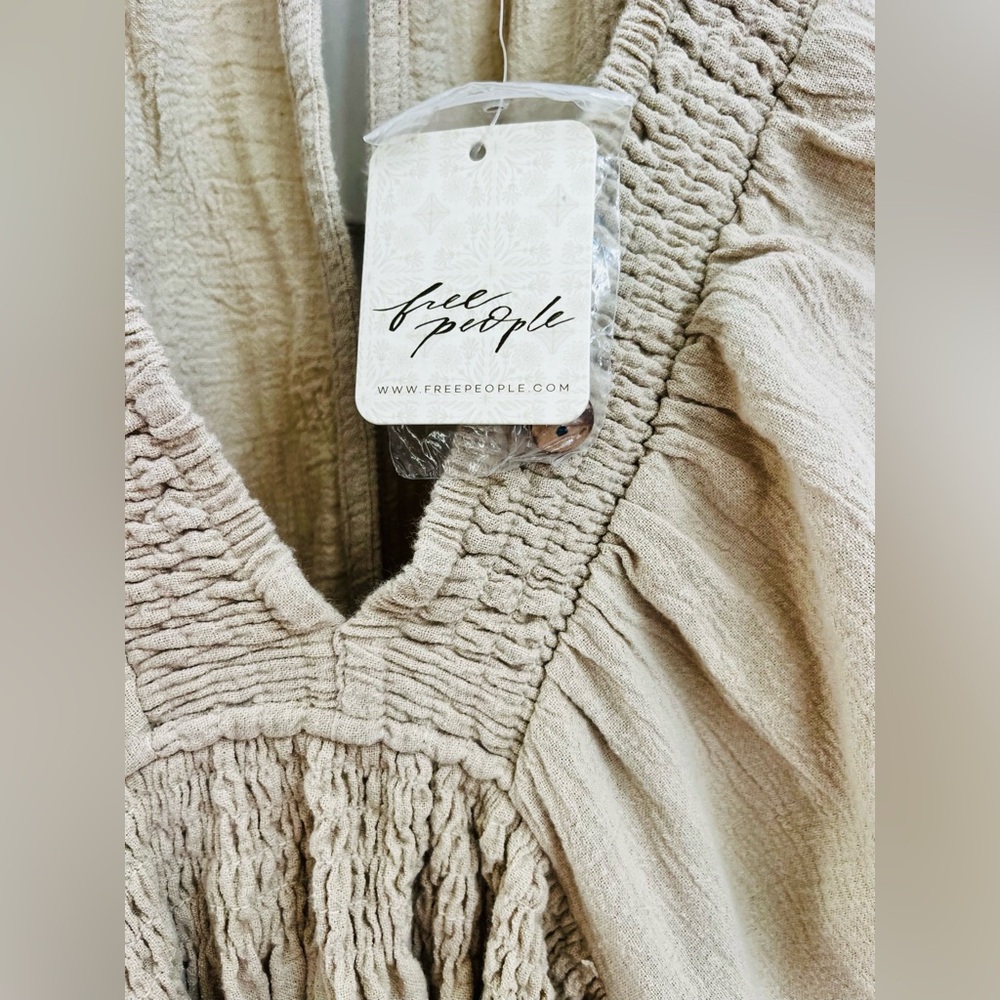 FREE PEOPLE for the Moment Mini Boho 
V-Neck Babydoll Dress; size Small - Picture 7 of 9